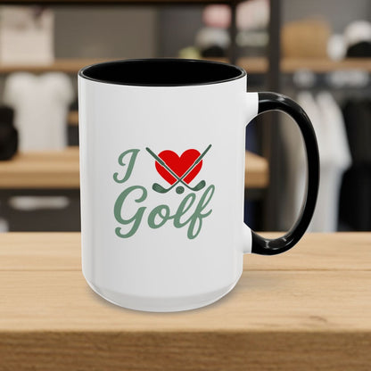I Love Golf - Golf Mug - 15oz in Black