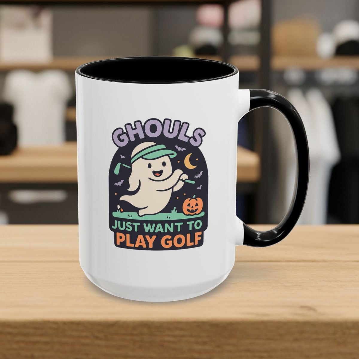 Ghouls Just Wanna Play Golf - Golf Mug - 15oz in Black