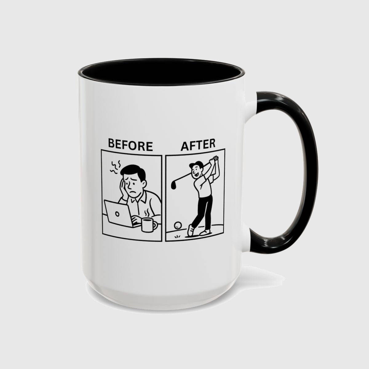 Before & After - Golf Mug in Black
