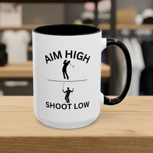 Aim High - Shoot Low (Male) - Golf Mug - 15oz in Black