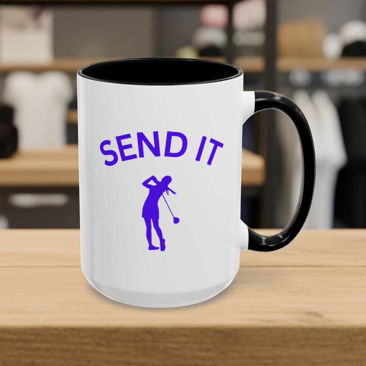 SEND IT (Female) - Golf Mug - 15oz in Black