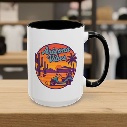 Golf Vibes - Arizona - Desert Edition Golf Destination - Golf Mug - 15oz in Black