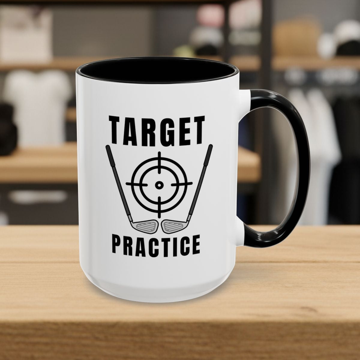 Target Practice - Golf Mug - 15oz in Black