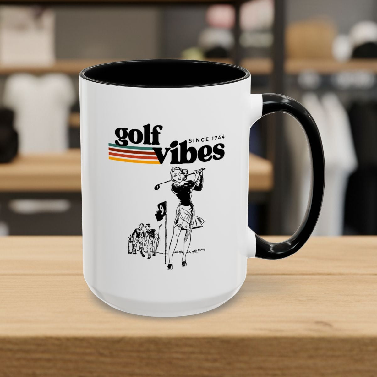 Golf Vibes Retro - Golf Mug - 15oz in Black