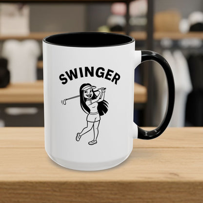 Retro Swinger Women's - Golf Mug - 15oz in Black
