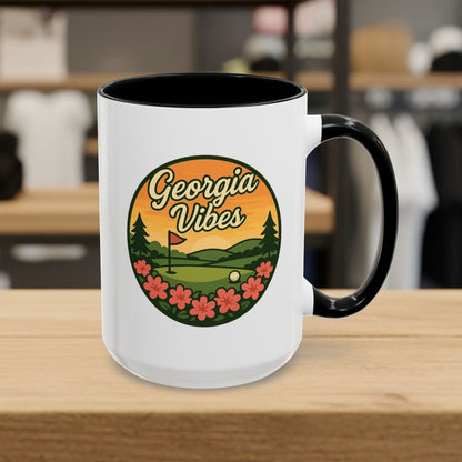Golf Vibes - Georgia Azalea Edition - Golf Mug - 15oz in Black
