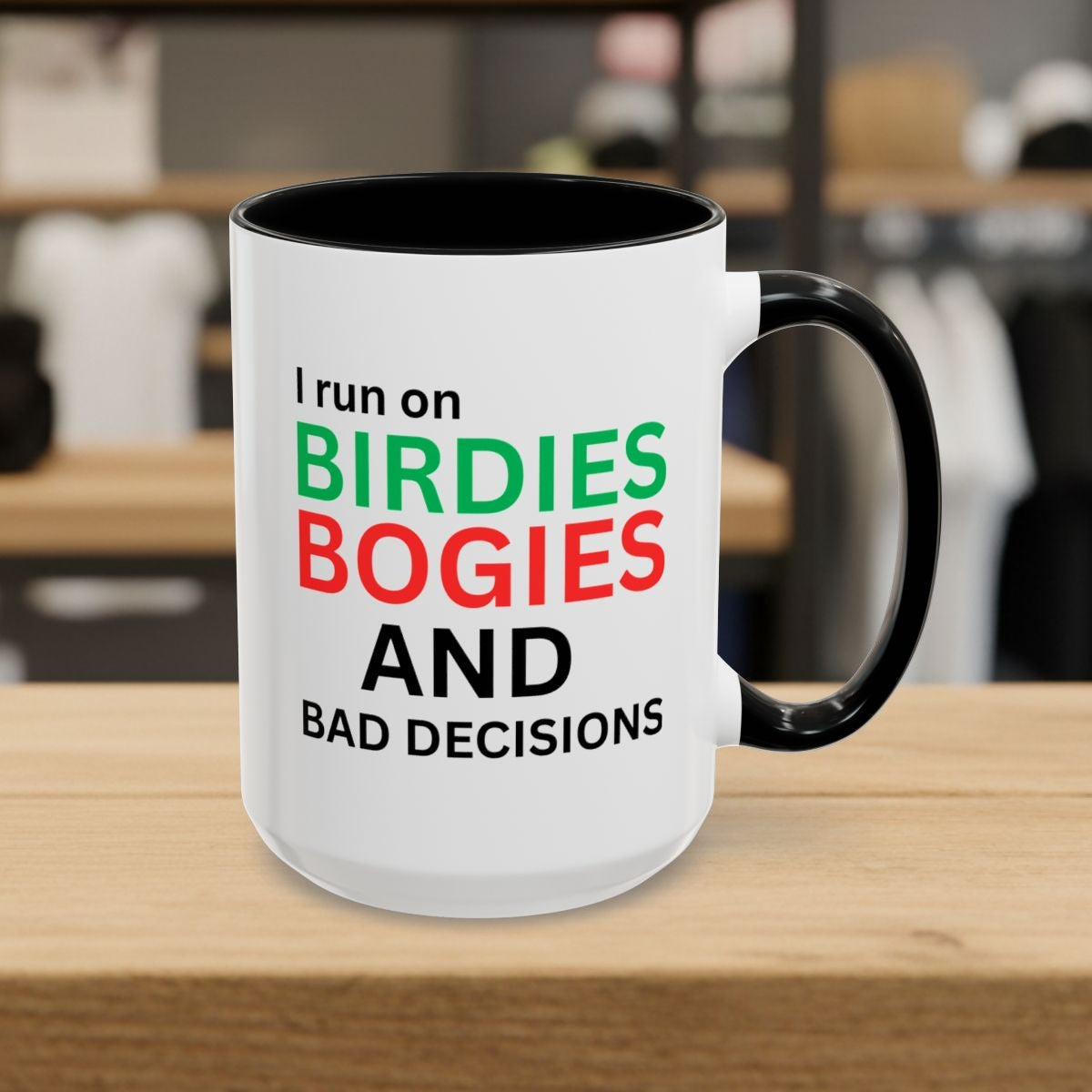 I run on... - Golf Mug - 15oz in Black