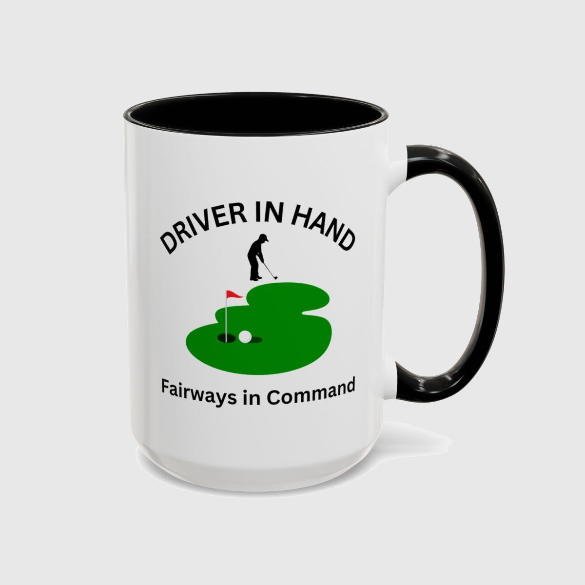 Driver in Hand - Fairways in Command (Male) - Golf Mug in Black