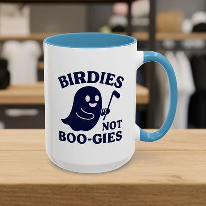 Birdies not BOO-GIES - Golf Mug - 15oz in Light Blue