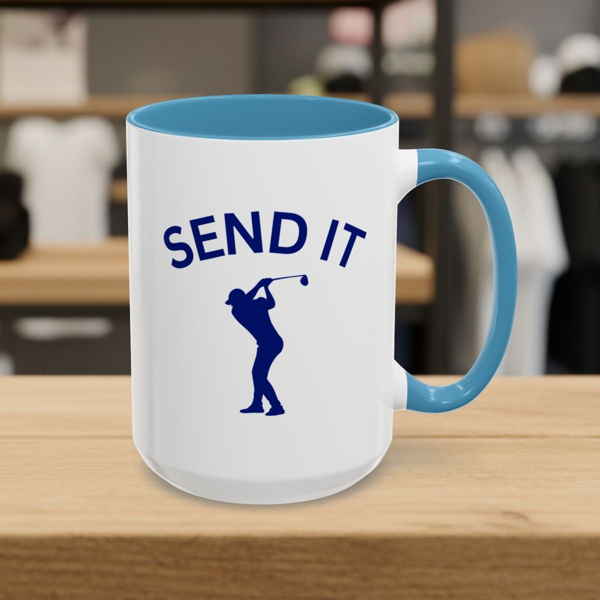 SEND IT (Male) - Golf Mug - 15oz in Light Blue