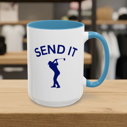 SEND IT (Male) - Golf Mug - 15oz in Light Blue