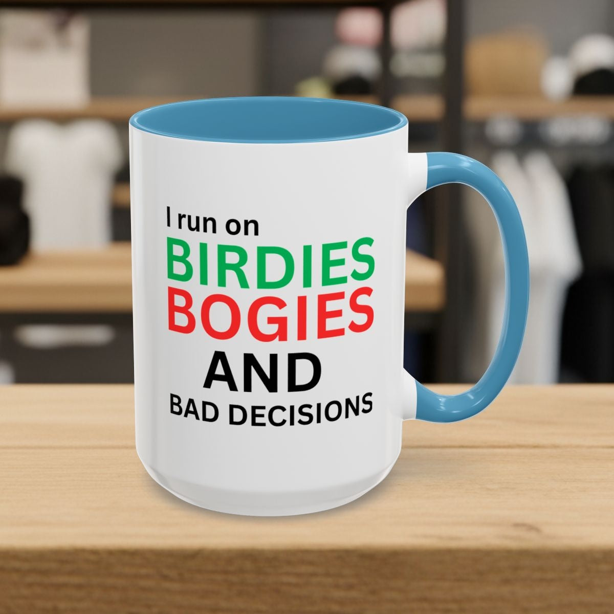I run on... - Golf Mug - 15oz in Light Blue
