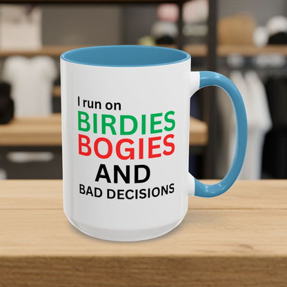 I run on... - Golf Mug - 15oz in Light Blue