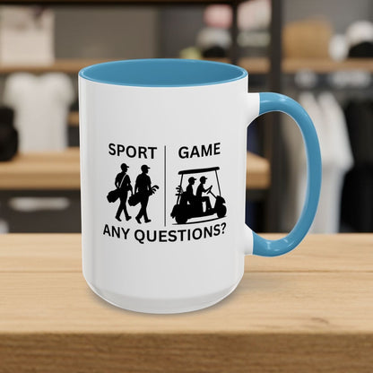 SPORT vs. GAME (Male) - Golf Mug - 15oz in Light Blue