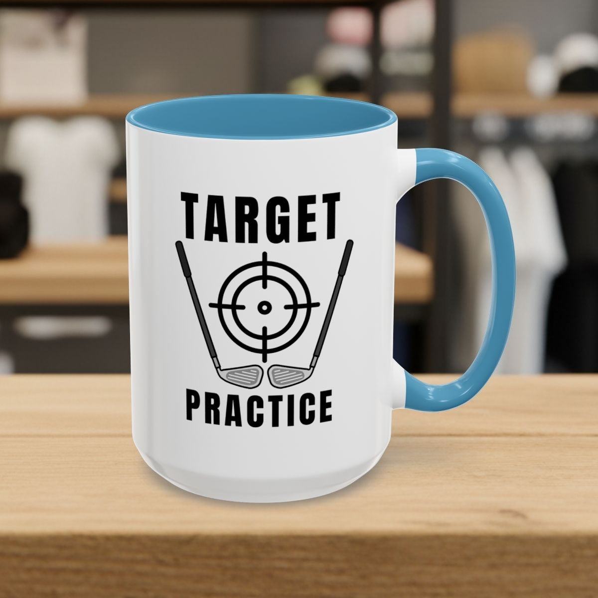 Target Practice - Golf Mug - 15oz in Light Blue