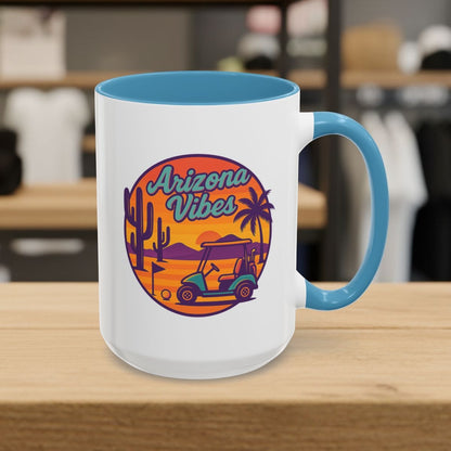 Golf Vibes - Arizona - Desert Edition Golf Destination - Golf Mug - 15oz in Light Blue