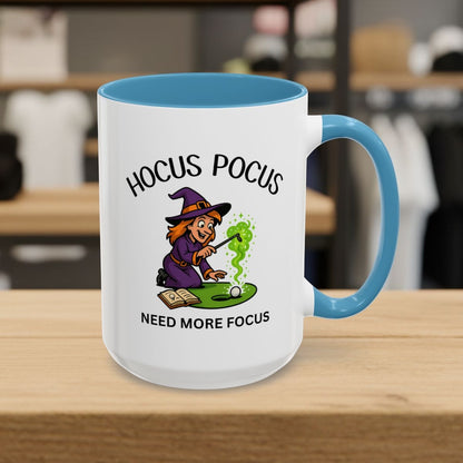 Hocus Pocus, Need More Focus - Golf Mug - 15oz in Light Blue