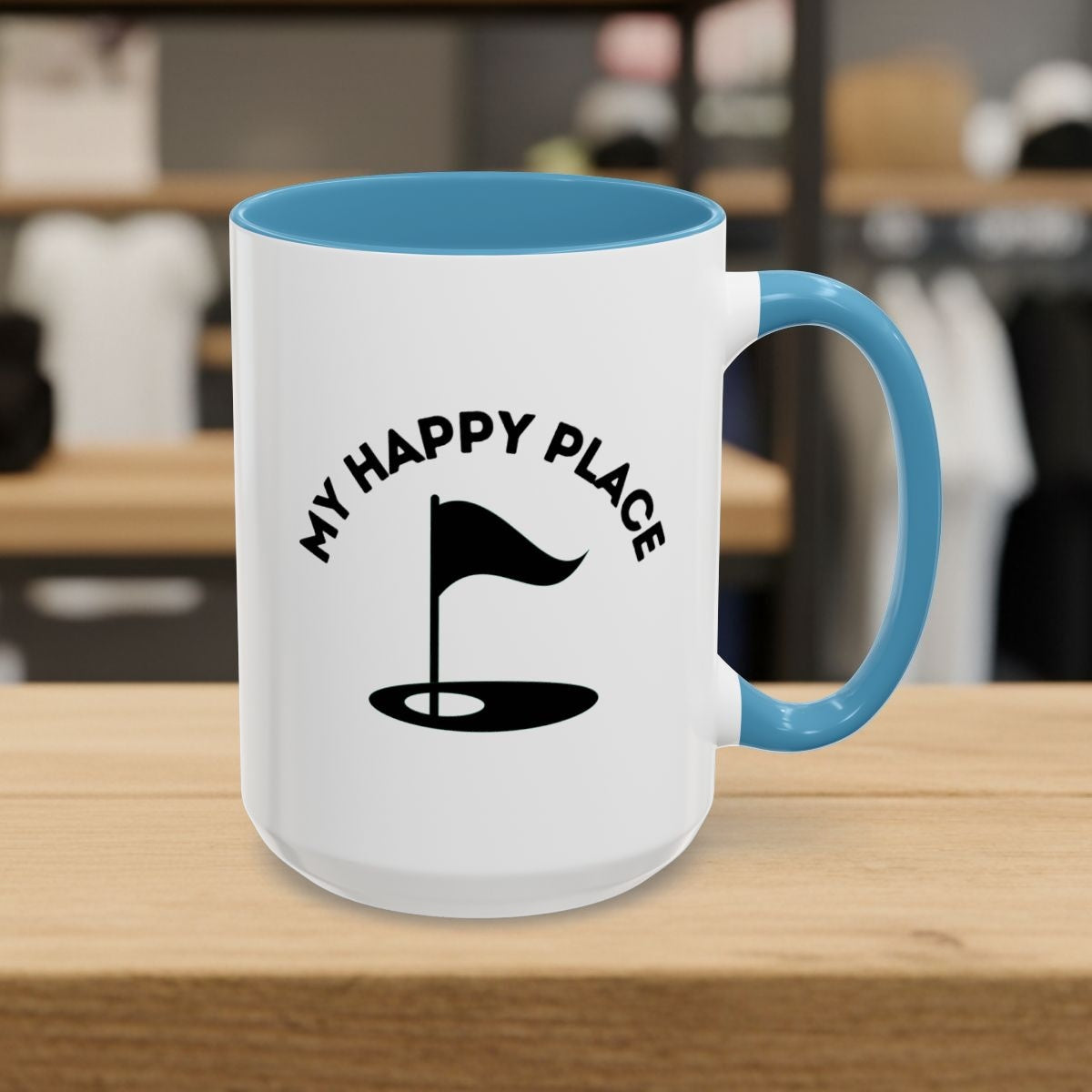 My Happy Place - Golf Mug - 15oz in Light Blue