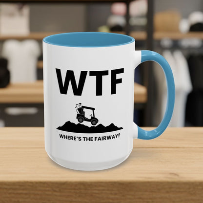 WTF - Where's the Fairway - Golf Mug - 15oz in Light Blue