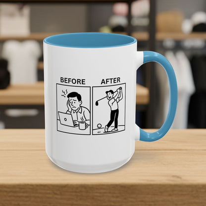 Before & After - Golf Mug - 15oz in Light Blue