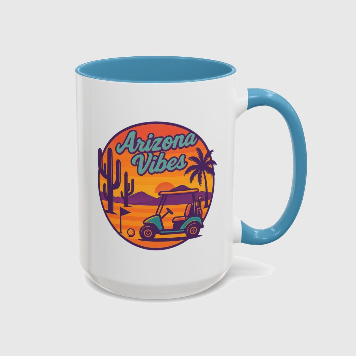 Golf Vibes - Arizona - Desert Edition Golf Destination - Golf Mug in Light Blue