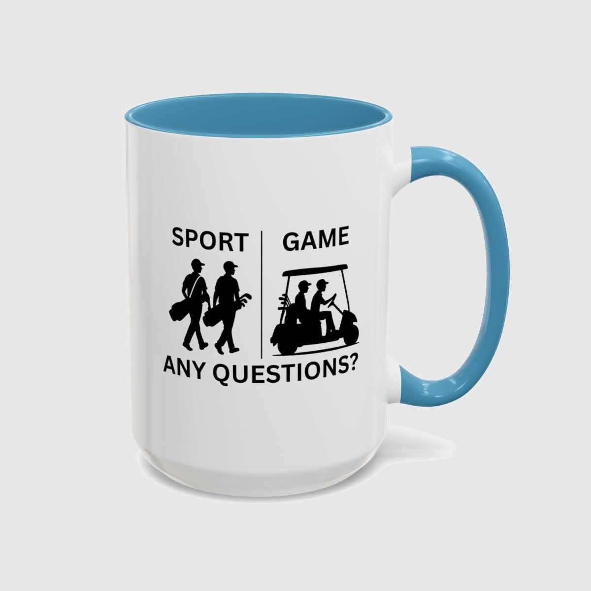 SPORT vs. GAME (Male) - Golf Mug in Light Blue