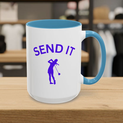 SEND IT (Female) - Golf Mug - 15oz in Light Blue