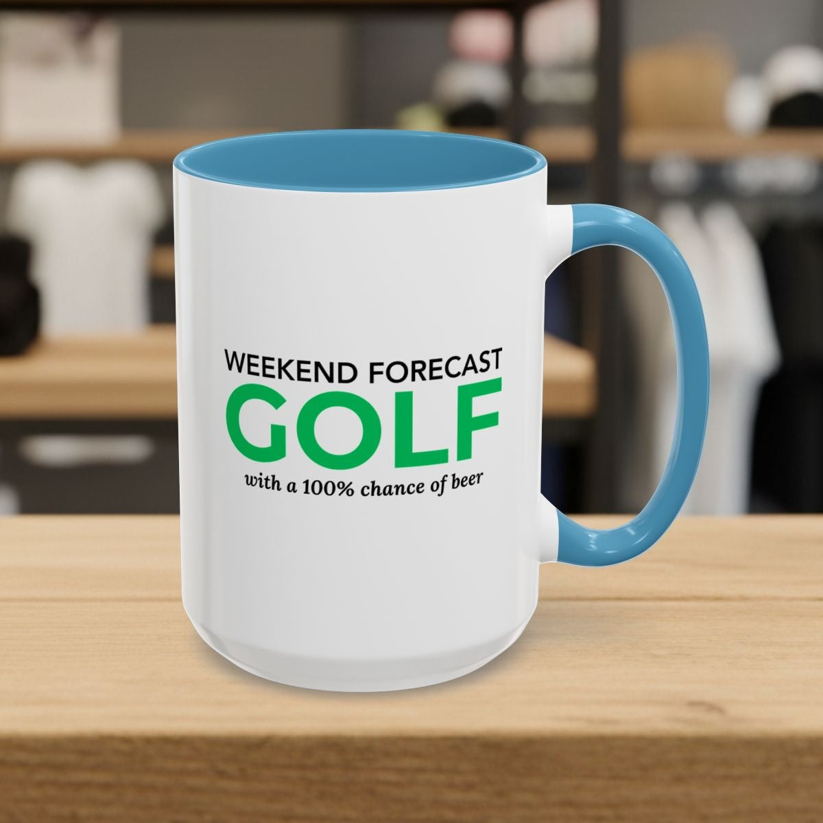 Weekend Forecast - Golf Mug - 15oz in Light Blue