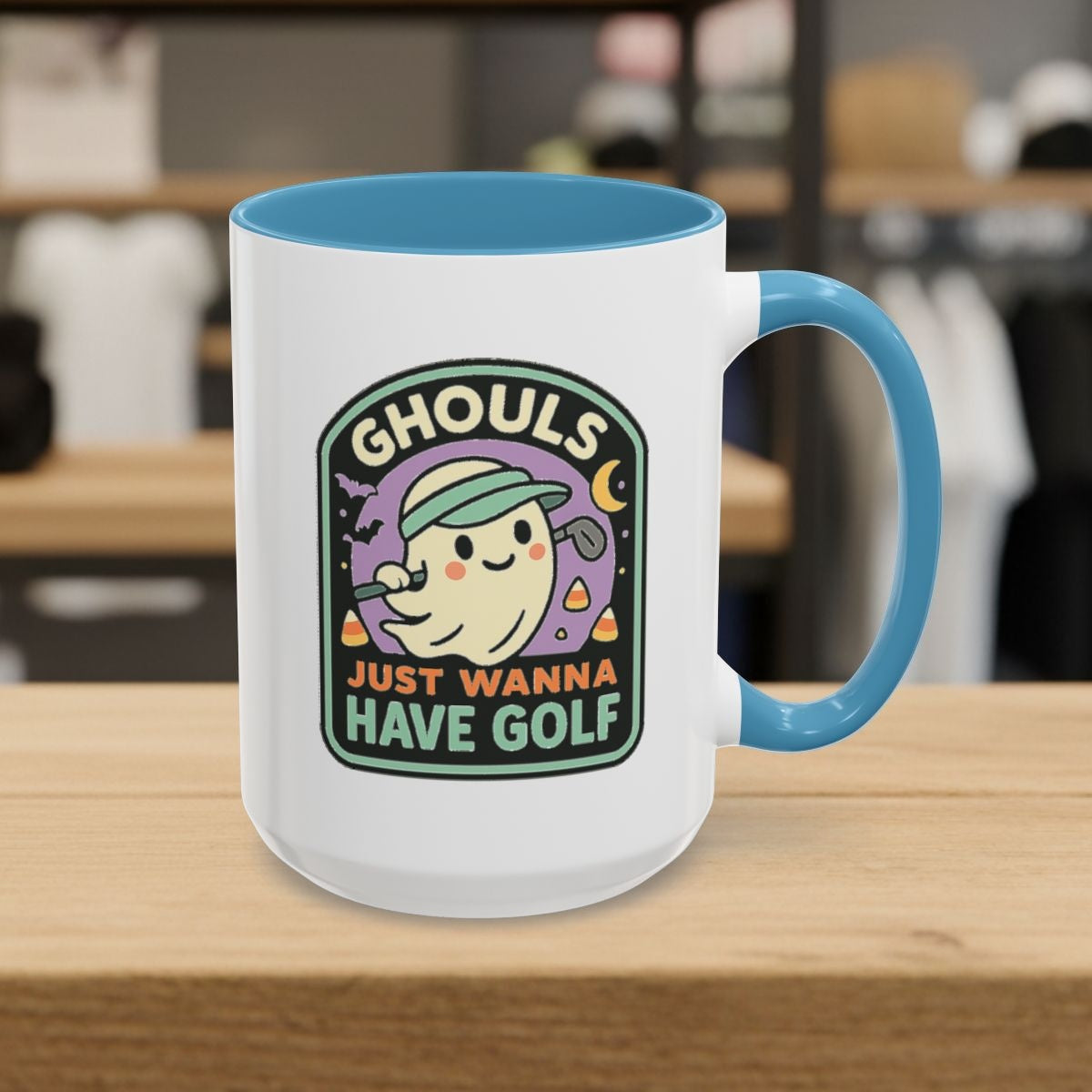 Ghouls Just Wanna Have Golf - Golf Mug - 15oz in Light Blue