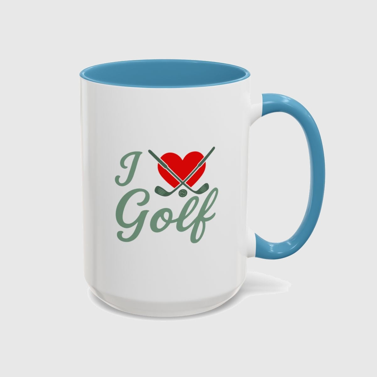 I Love Golf - Golf Mug in Light Blue