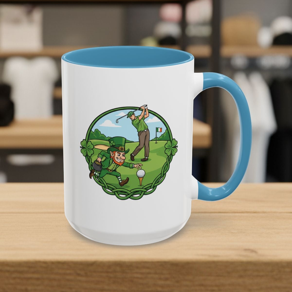 The Leprechaun Stole My Ball! - Golf Mug - 15oz in Light Blue