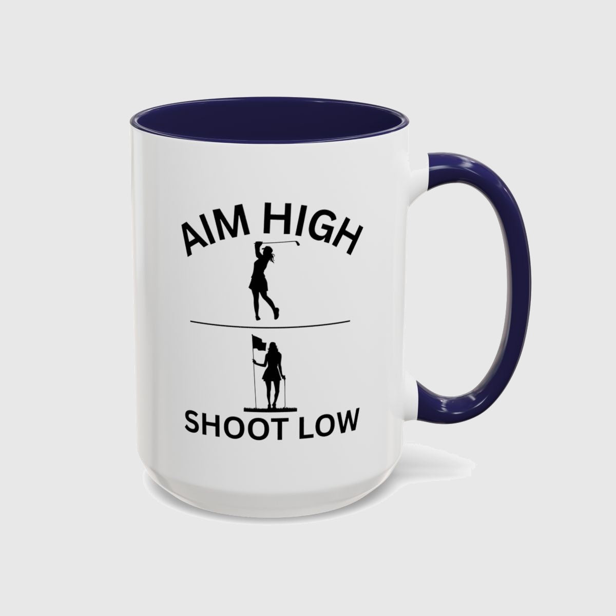 Aim High - Shoot Low (Female) - Golf Mug in Navy