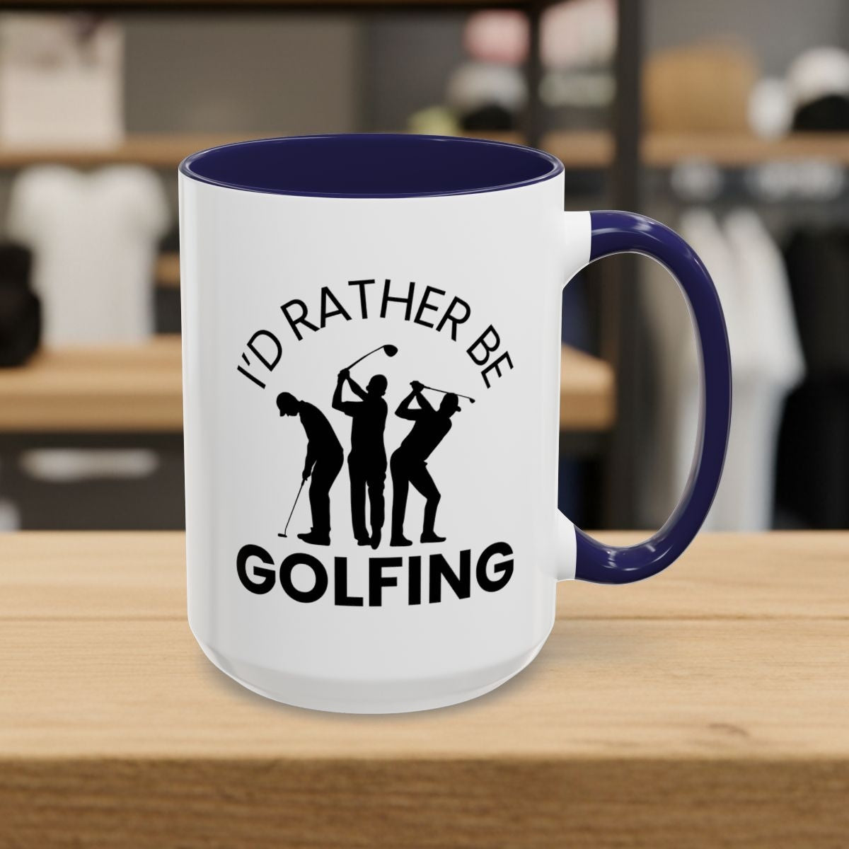 I'd Rather Be Golfing - Golf Mug - 15oz in Navy