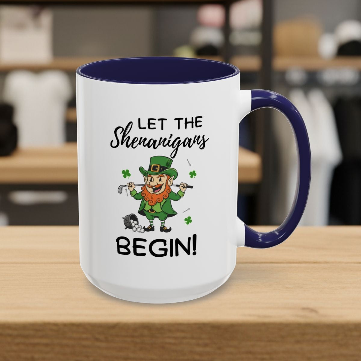 Let The Shenanigans Begin - Golf Mug - 15oz in Navy