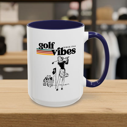 Golf Vibes Retro - Golf Mug - 15oz in Navy