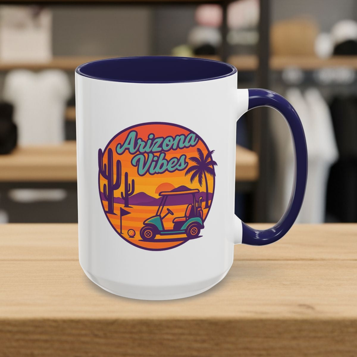 Golf Vibes - Arizona - Desert Edition Golf Destination - Golf Mug - 15oz in Navy