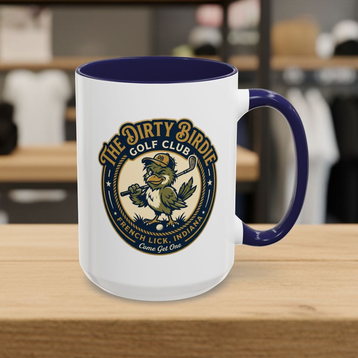 The Dirty Birdie Golf Club - French Lick, Indiana - Golf Mug in Navy