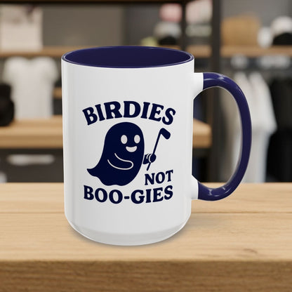 Birdies not BOO-GIES - Golf Mug - 15oz in Navy