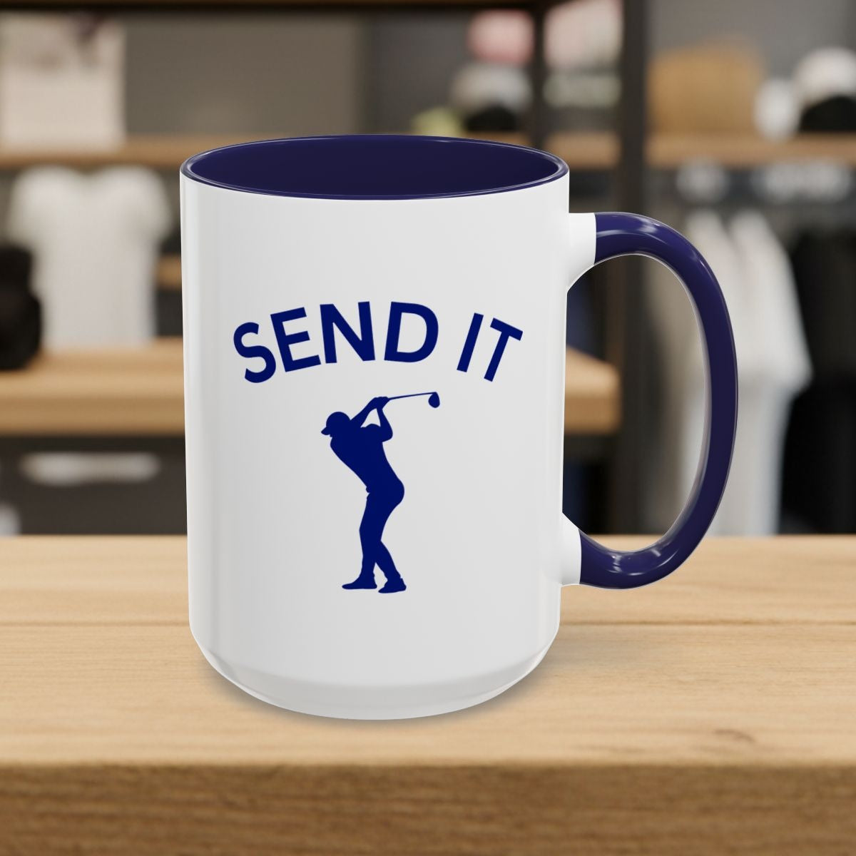 SEND IT (Male) - Golf Mug - 15oz in Navy