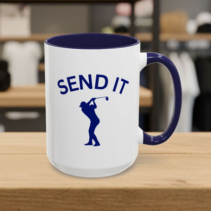 SEND IT (Male) - Golf Mug - 15oz in Navy