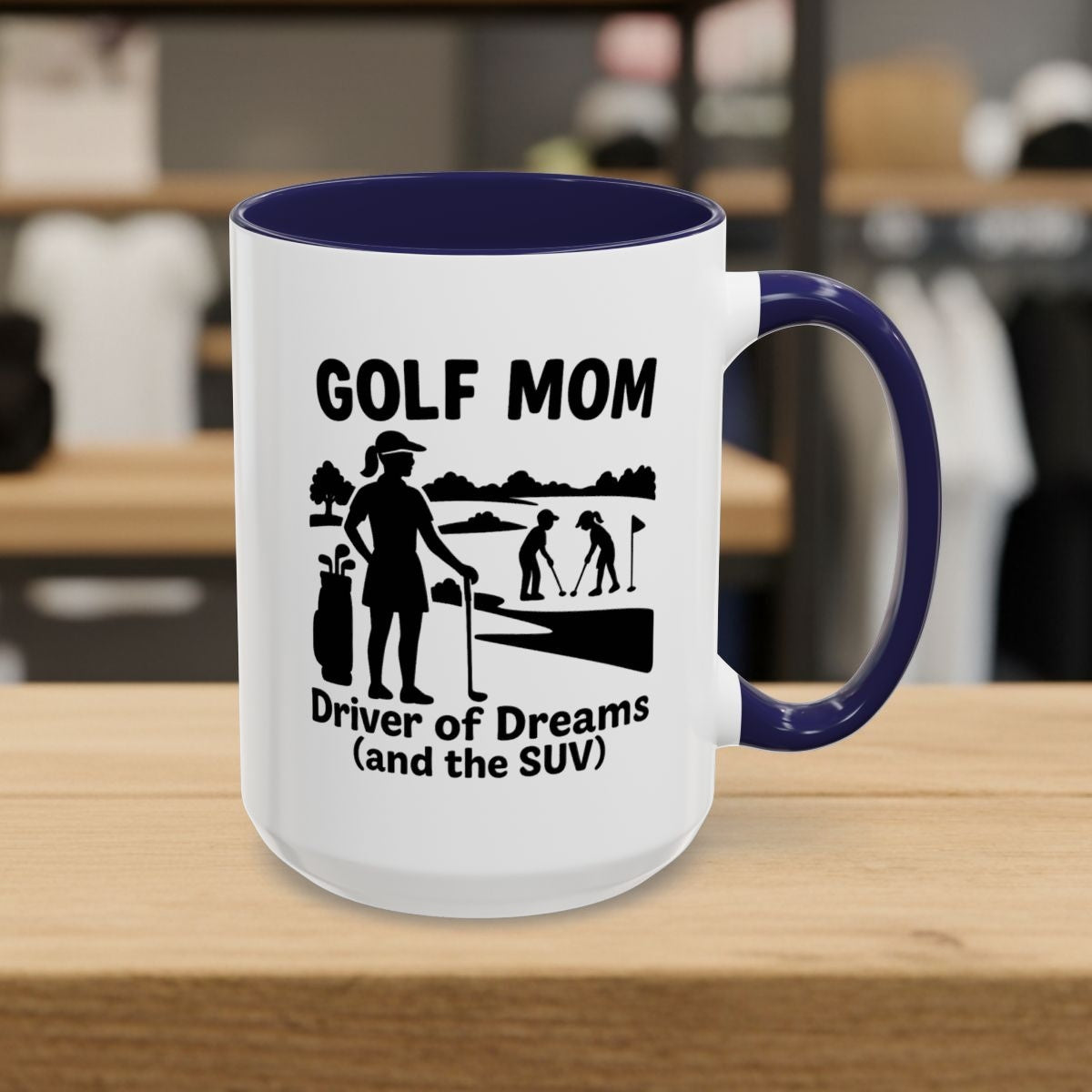 Golf Mom - Golf Mug - 15oz in Navy