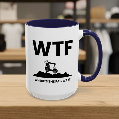 WTF - Where's the Fairway - Golf Mug - 15oz in Navy