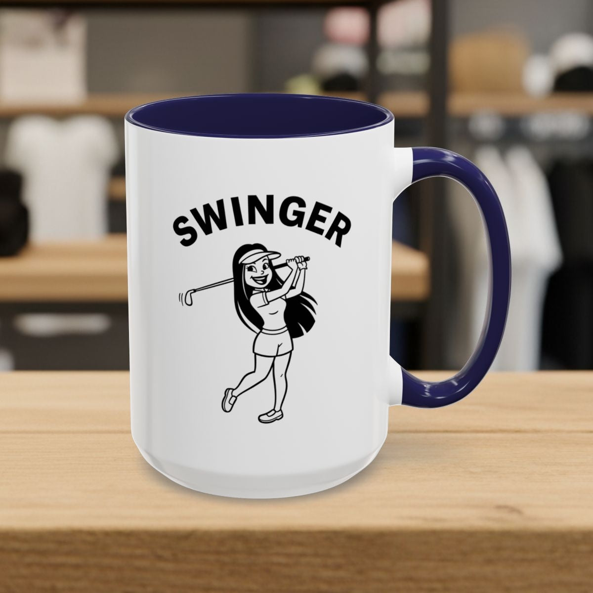 Retro Swinger Women's - Golf Mug - 15oz in Navy
