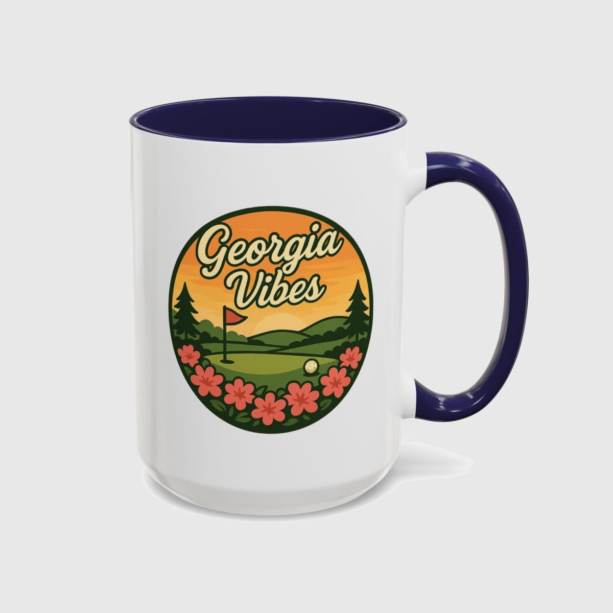 Golf Vibes - Georgia Azalea Edition - Golf Mug in Navy