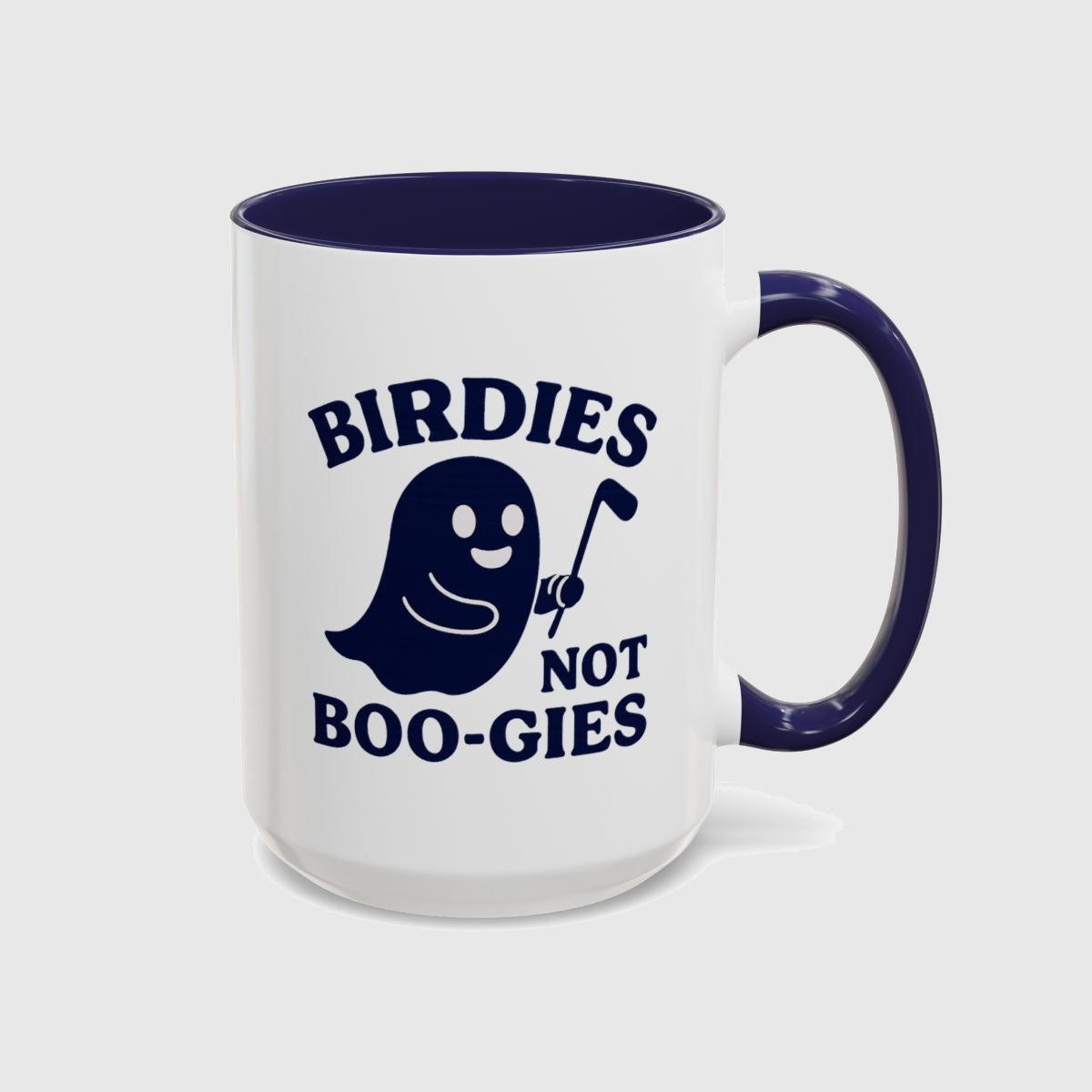 Birdies not BOO-GIES - Golf Mug in Navy
