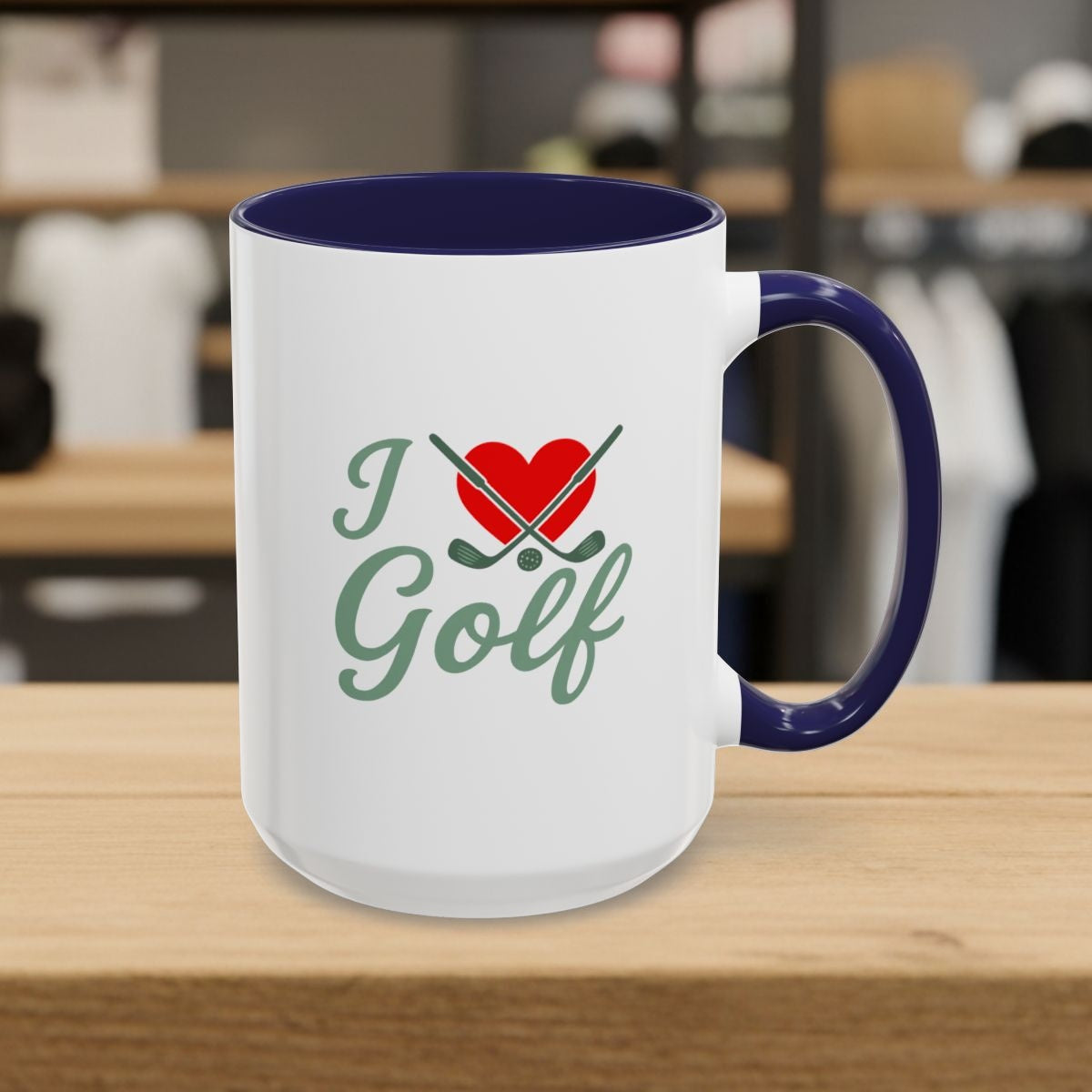 I Love Golf - Golf Mug - 15oz in Navy