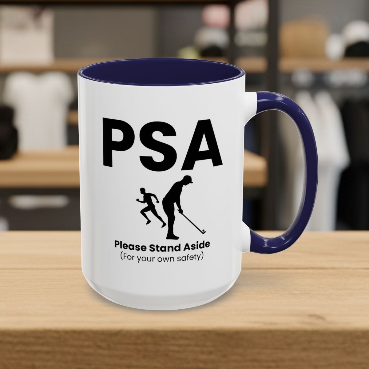 PSA - Please Stand Aside - Golf Mug - 15oz in Navy