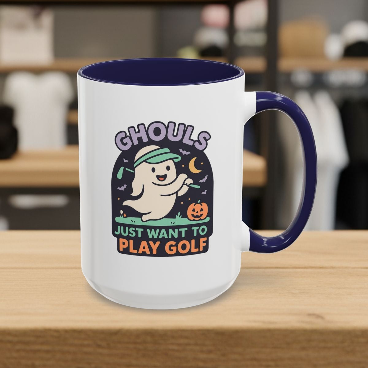 Ghouls Just Wanna Play Golf - Golf Mug - 15oz in Navy