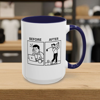 Before & After - Golf Mug - 15oz in Navy