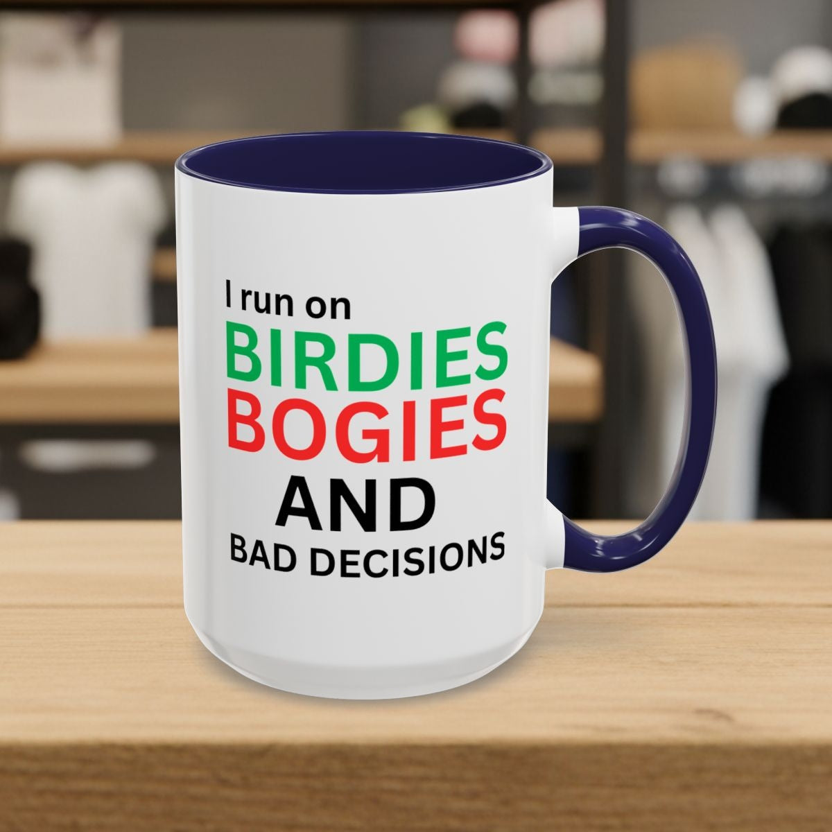 I run on... - Golf Mug - 15oz in Navy